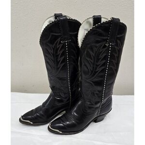 Rodeo Drive Black Cowboy Boot Chain Harness Western Leather Cowboy Biker Buckle